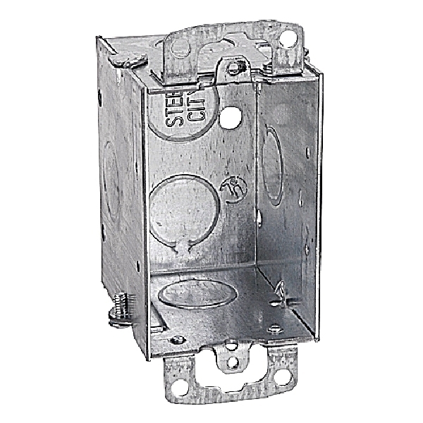 Steel City Electrical Box, 12.5 cu in, Outlet Box, 1 Gang, Steel, Rectangular CDOW-25